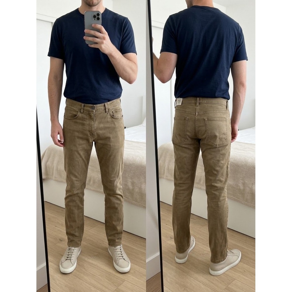 Flint and Tinder 365 5-Pocket Pants Mens 33x30 Slim Fit Brown Tan Canvas Chino
